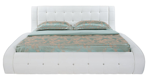 Синяя кровать Nuvola-1 - Кровать футуристичного дизайна из экокожи класса «Люкс».